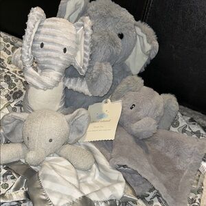 Elephant Plush & Lovey Set Bundle